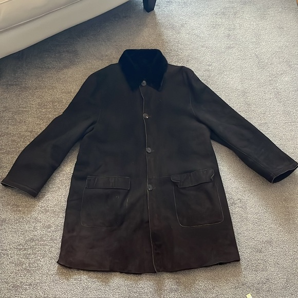 Vintage Cole Haan Country Brown Leather and Fur Coat Men’s Size Large - Picture 13 of 16